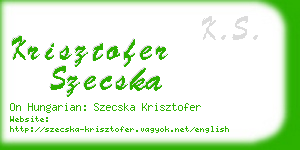 krisztofer szecska business card